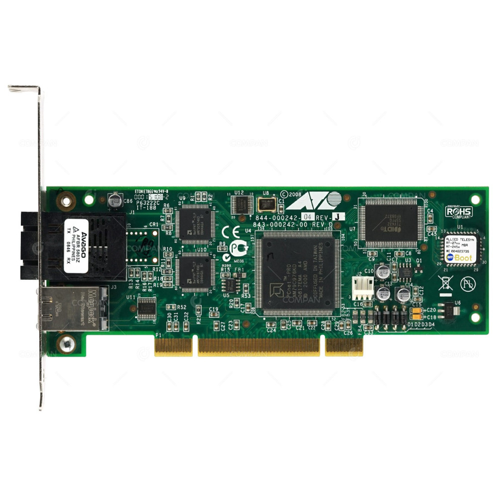AT-2701FTX ALLIED TELESIS DUAL PORT 32-BIT SC RJ45 PCI FAST ETHERNET FIBER NETWORK INTERFACE CARD FOR WINDOWS XP, 2000, VISTA7, VISTA 8, LINUX 843-000242-00, 844-000242-04